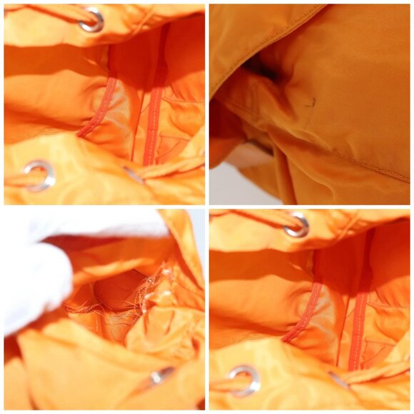 PRADA Backpack Nylon Orange Silver Auth 140110 - Picture 16 of 16